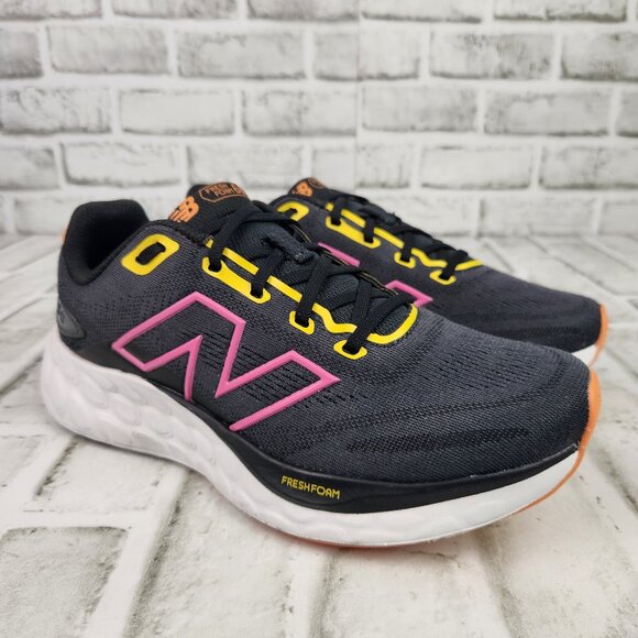 New Balance Fresh Foam 680 v8 Women's Sz 8 Black Colorful Accent Running Sneaker - Picture 1 of 10